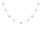 Arisha Jewels-Animal Inspired Freshwater Pearl Station Chain Necklace with Diamond