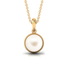 Arisha Jewels-Freshwater Pearl Solitaire Pendant in Twisted Rope Frame