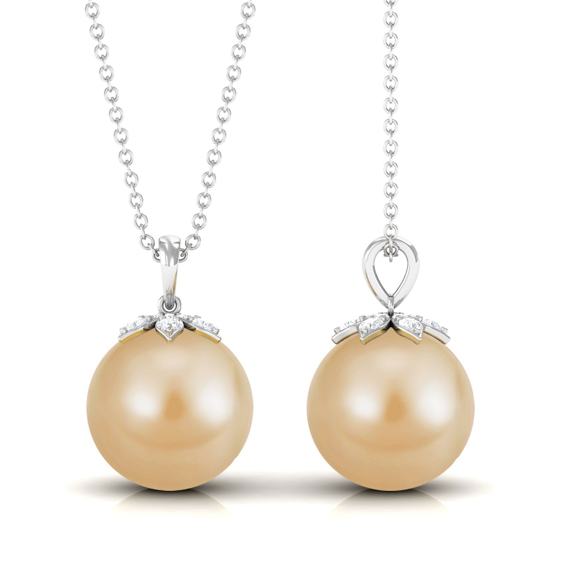 Arisha Jewels-12 MM Round South Sea Pearl Drop Pendant Necklace