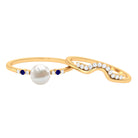 Arisha Jewels-Elegant White Pearl Ring Set for Bride