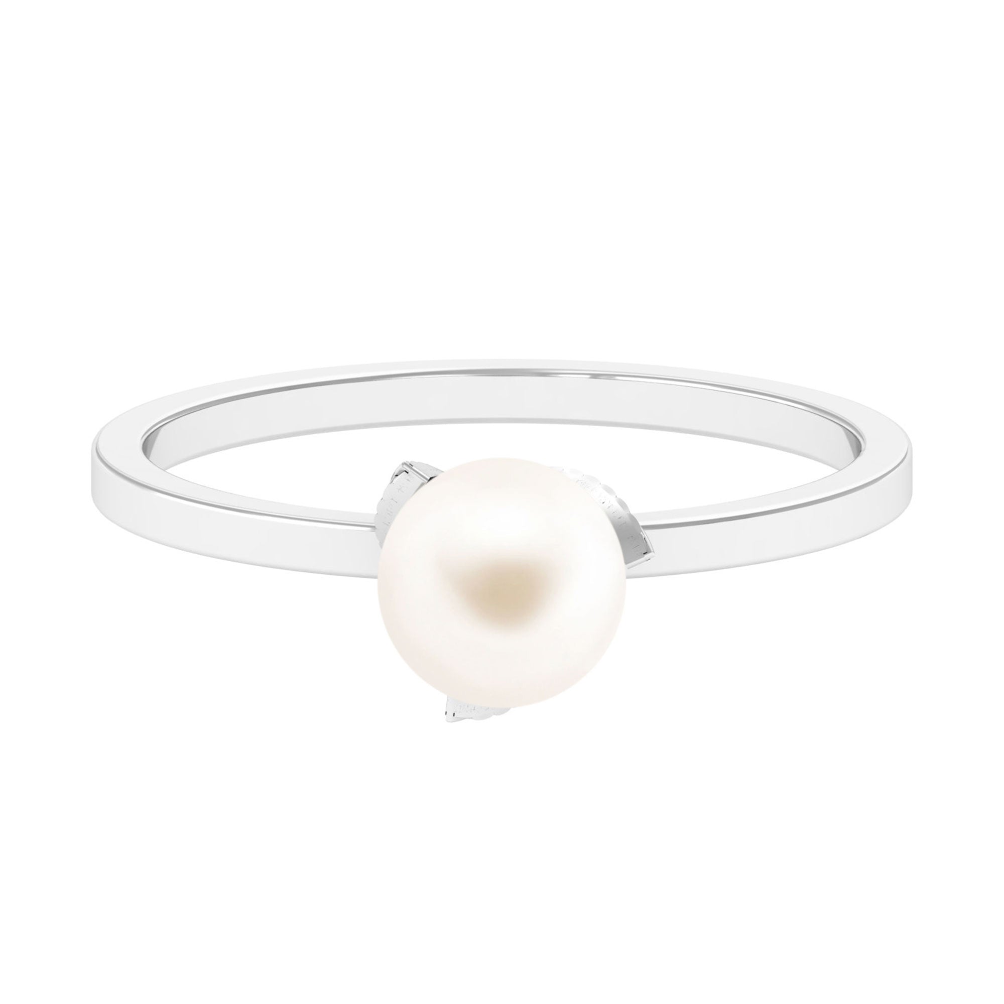 Arisha Jewels-Solitaire Freshwater Pearl Leaf Ring