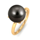 Arisha Jewels-Round Tahitian Pearl Solitaire Ring