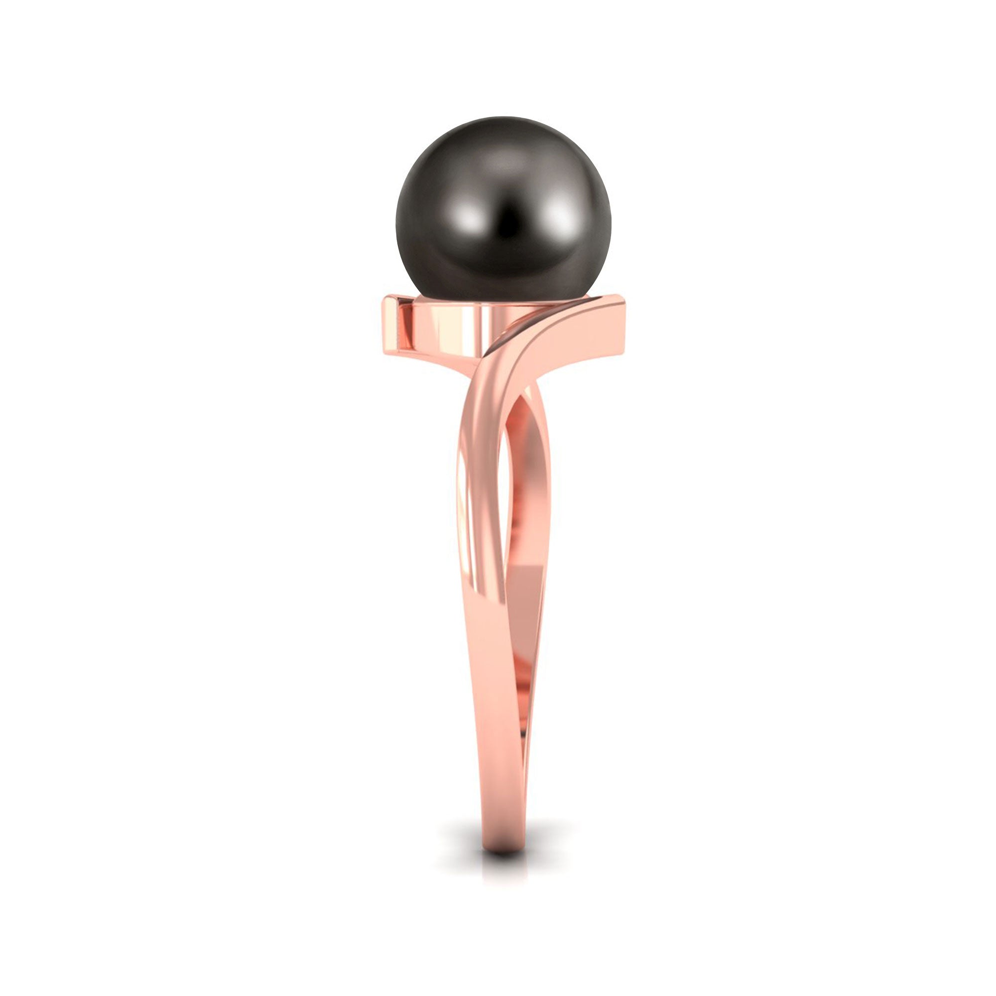 Arisha Jewels-Minimalist Tahitian Pearl Solitaire Bypass Ring