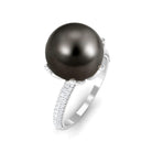 Arisha Jewels-Tahitian Pearl Solitaire Engagement Ring with Diamond