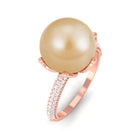 Arisha Jewels-South Sea Pearl Solitaire Engagement Ring with Diamond