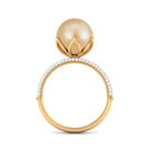 Arisha Jewels-South Sea Pearl Solitaire Engagement Ring with Diamond