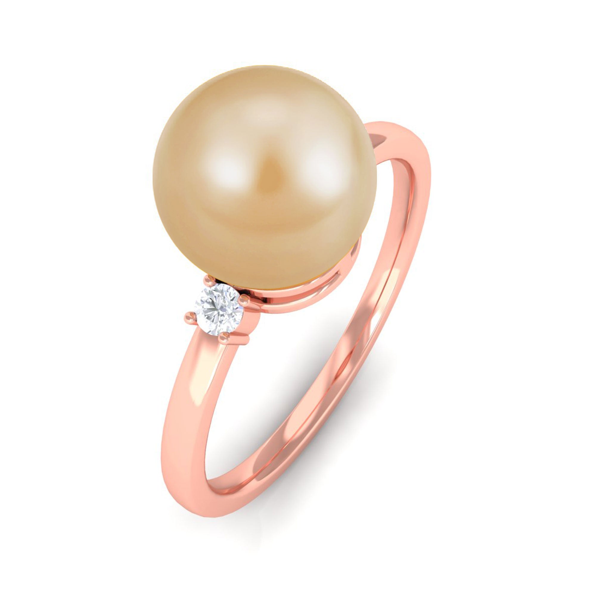 Arisha Jewels-Golden South Sea Pearl Solitaire Promise Ring