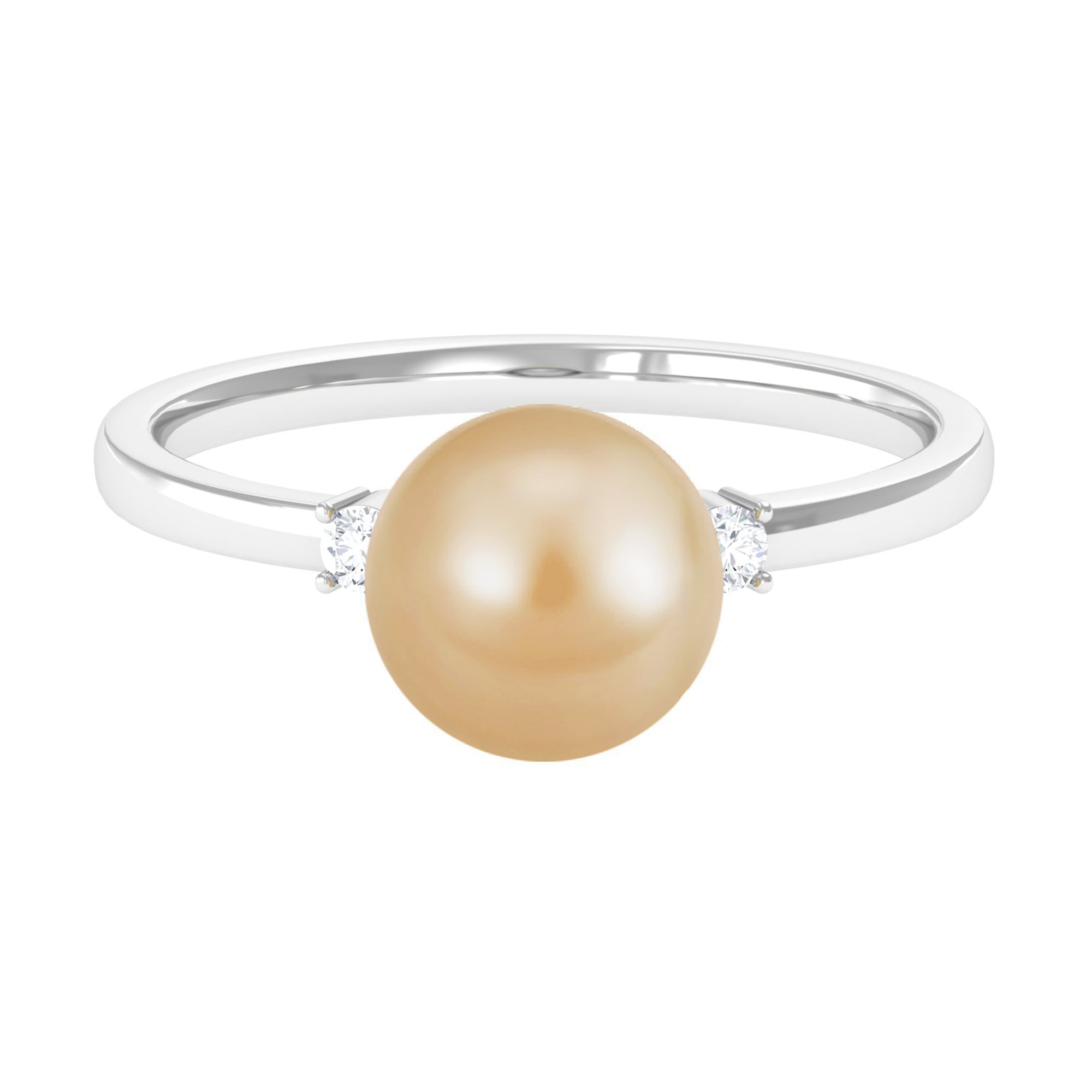 Arisha Jewels-Golden South Sea Pearl Solitaire Promise Ring