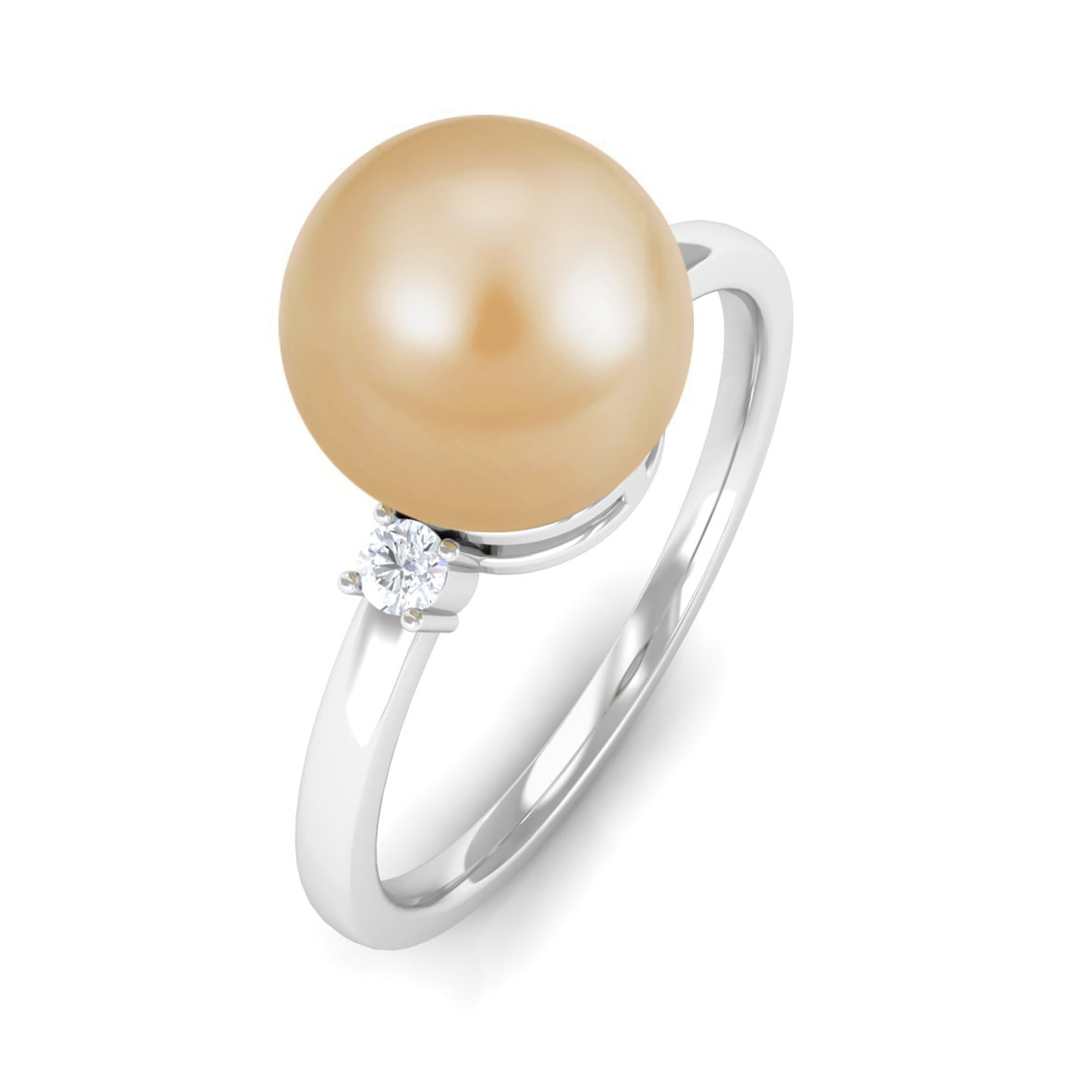 Arisha Jewels-Golden South Sea Pearl Solitaire Promise Ring