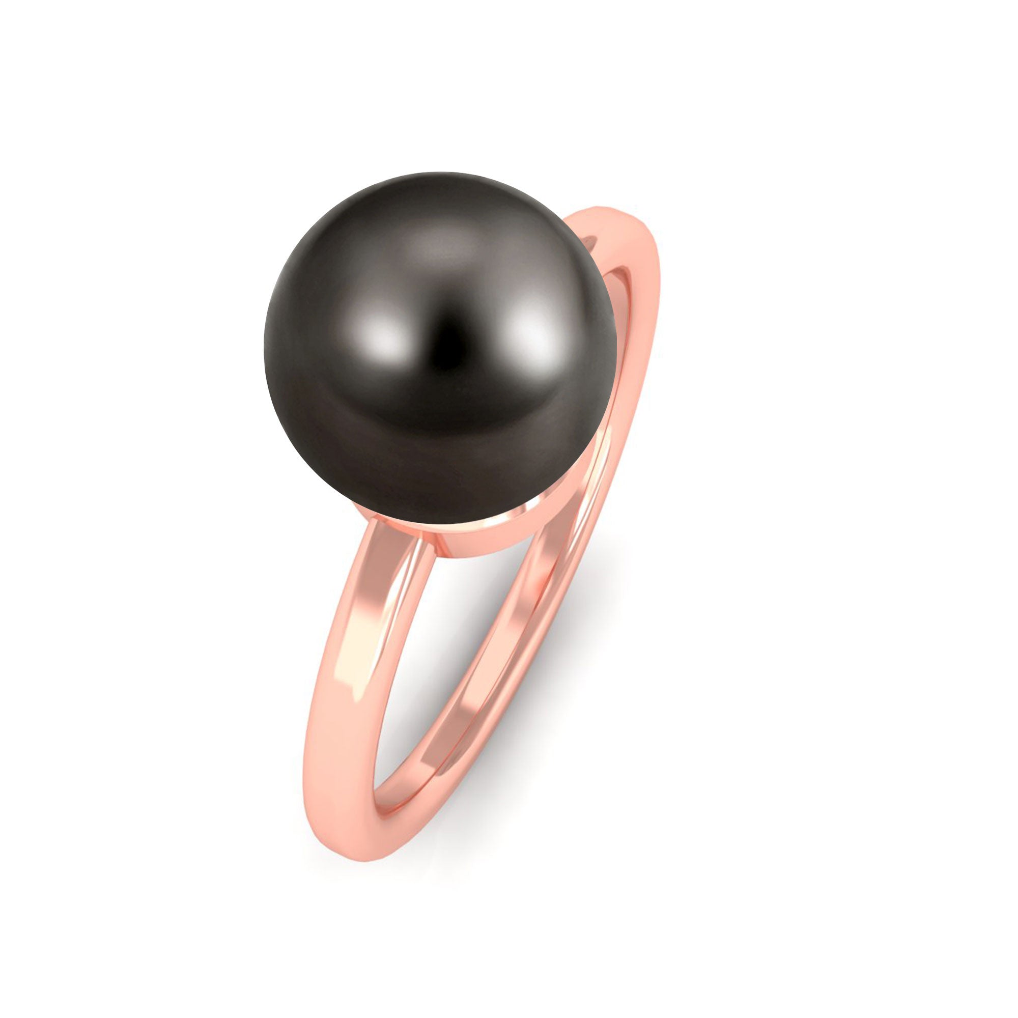 Arisha Jewels-8 MM Solitaire Black Pearl Minimal Ring