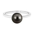 Arisha Jewels-8 MM Solitaire Black Pearl Minimal Ring