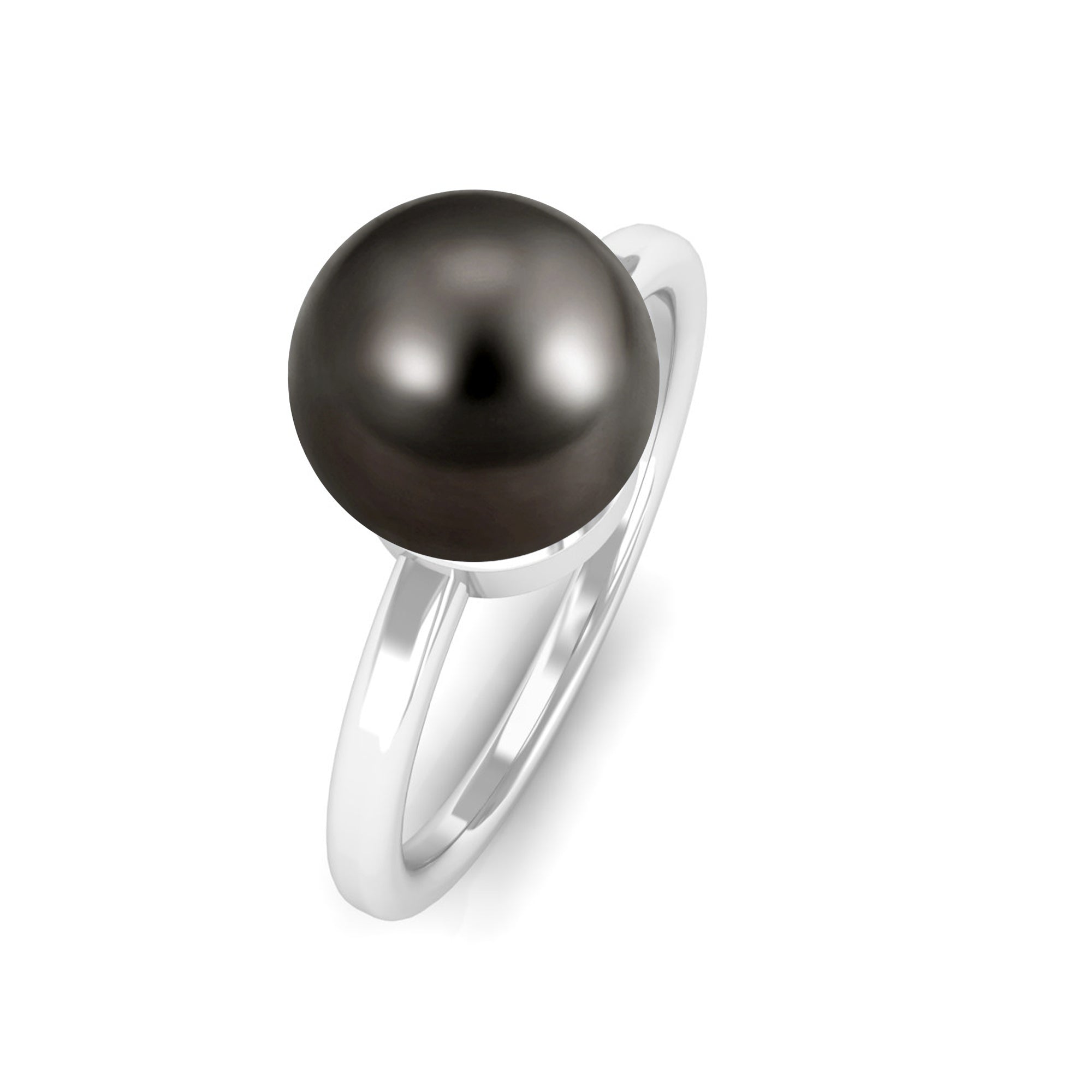 Arisha Jewels-8 MM Solitaire Black Pearl Minimal Ring