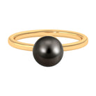 Arisha Jewels-8 MM Solitaire Black Pearl Minimal Ring