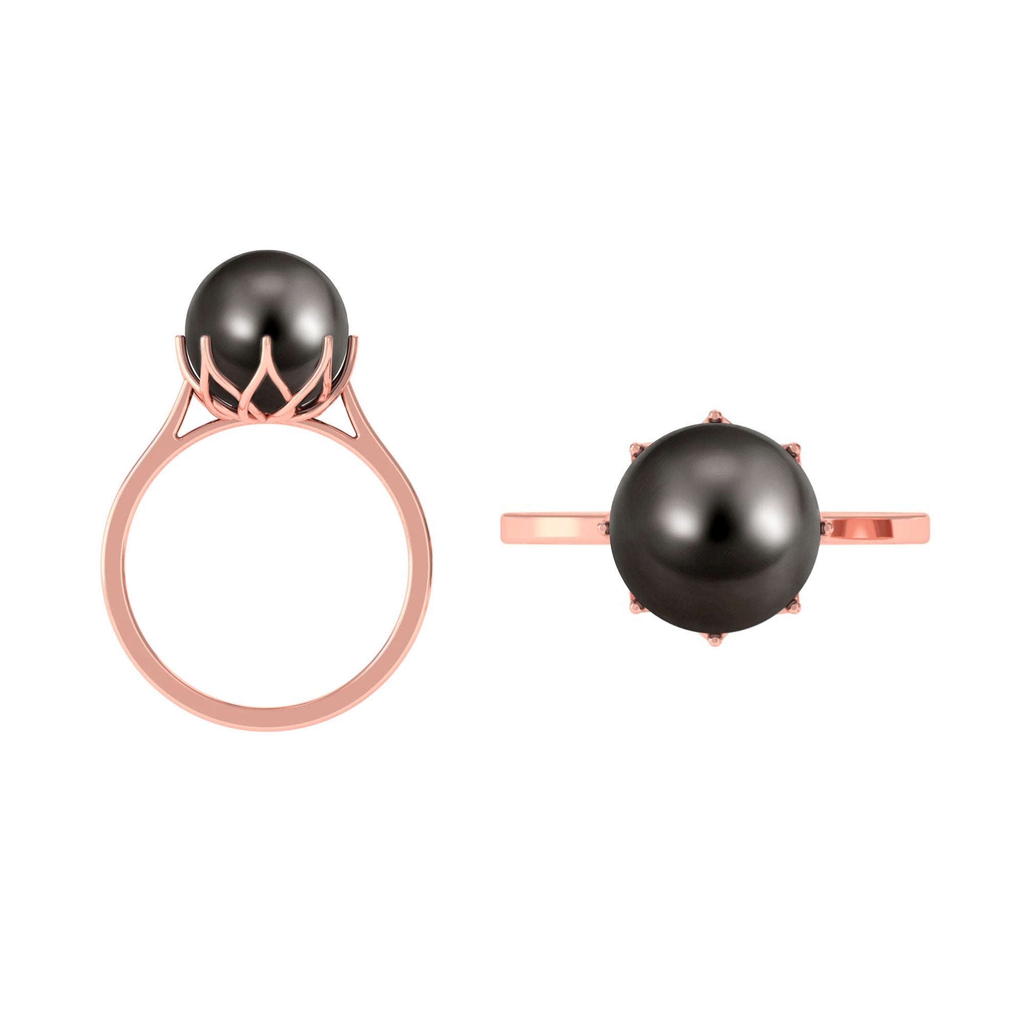 Arisha Jewels-Simple Black Tahitian Pearl Solitaire Ring