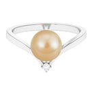 Arisha Jewels-South Sea Pearl Chevron Promise Ring with Diamond