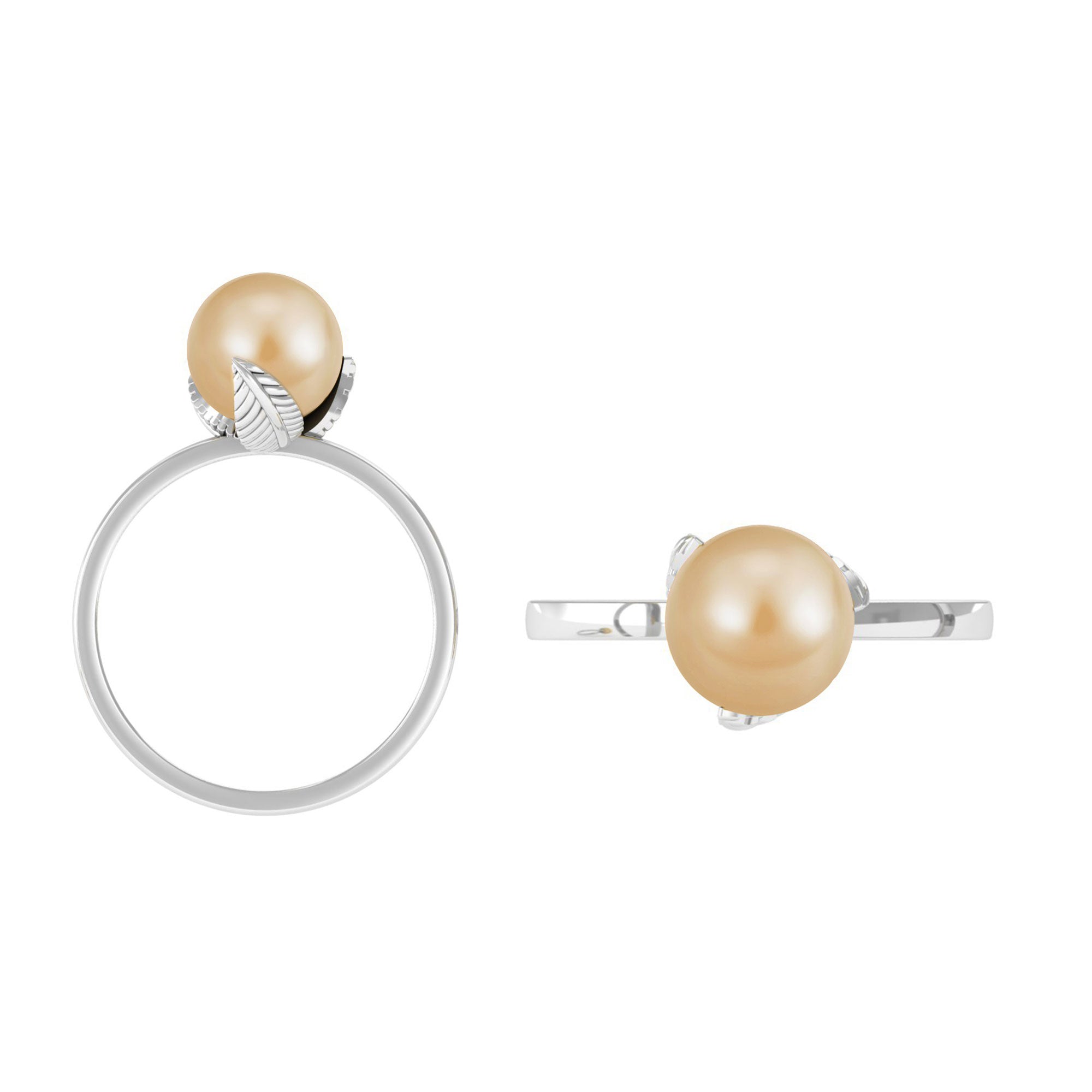 Arisha Jewels-Nature Inspired South Sea Pearl Solitaire Ring with Petals