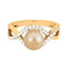 Arisha Jewels-Statement South Sea Pearl Crossover Ring with Diamond