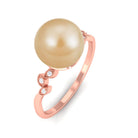 Arisha Jewels-Nature Inspired South Sea Pearl Solitaire Ring with Diamond