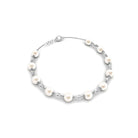 Simple Freshwater Pearl Chain Bracelet with Diamond Freshwater Pearl-AAAA Quality - Arisha Jewels