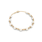 Simple Freshwater Pearl Chain Bracelet with Diamond Freshwater Pearl-AAAA Quality - Arisha Jewels