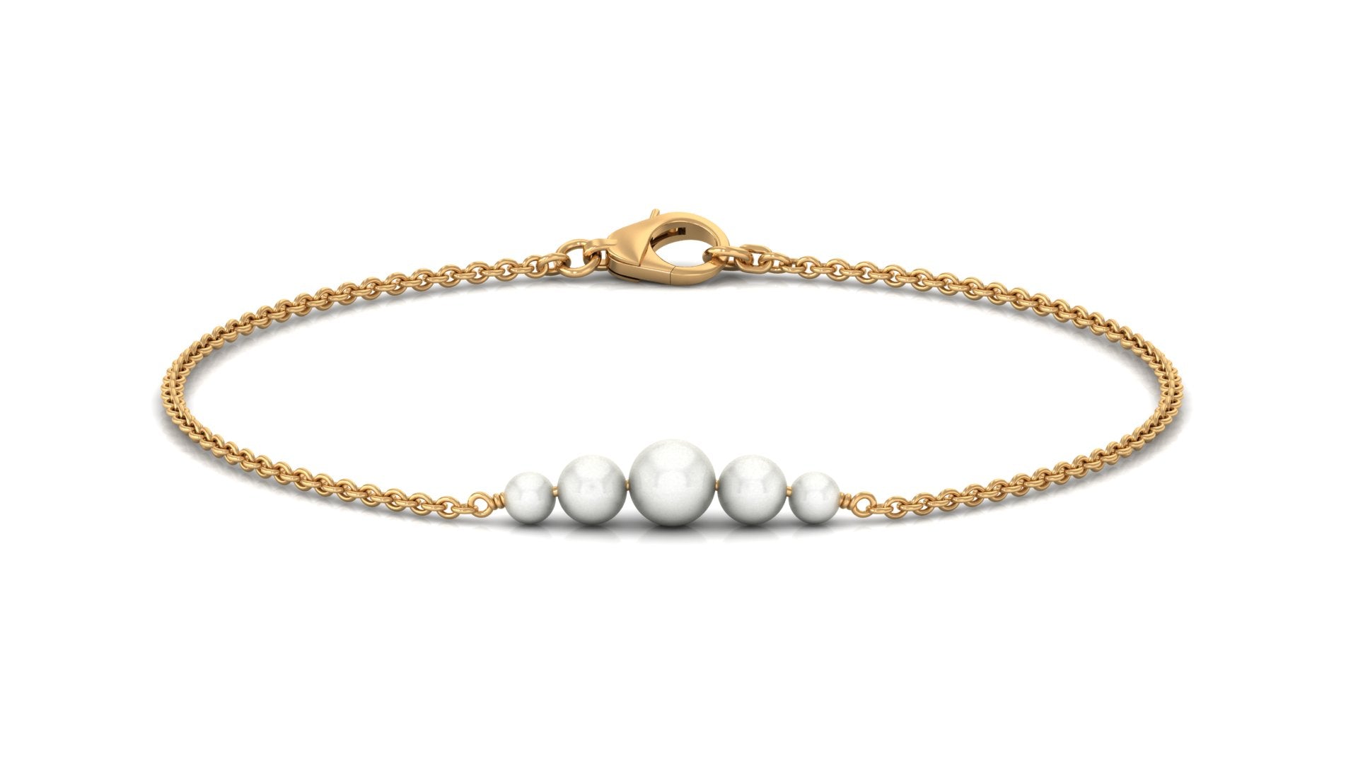 Graduated Style Freshwater Pearl Chain Bracelet Freshwater Pearl-AAAA Quality - Arisha Jewels