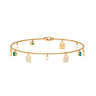 Designer Freshwater Pearl Chain Bracelet with Lock Charms Freshwater Pearl-AAAA Quality - Arisha Jewels