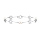 Minimal Freshwater Pearl Station Chain Bracelet with Diamond Freshwater Pearl-AAAA Quality - Arisha Jewels