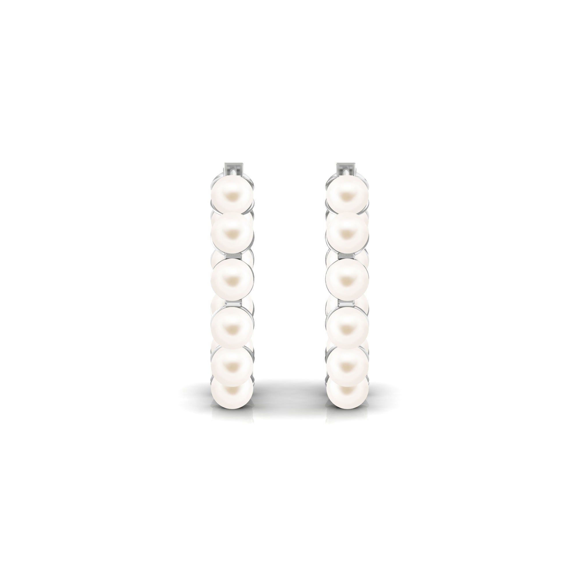 Elegant Freshwater Pearl Hoop Earrings Freshwater Pearl-AAAA Quality - Arisha Jewels