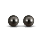 Simple Round Tahitian Pearl Solitaire Stud Earrings Tahitian pearl - ( AAA ) - Quality - Arisha Jewels