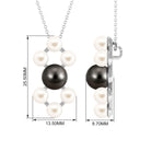 Black and White Pearl Contemporary Dangle Pendant Tahitian pearl-AAAA Quality - Arisha Jewels