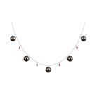 Classic Black Pearl Layering Necklace with Pink Tourmaline Tahitian pearl-AAAA Quality - Arisha Jewels