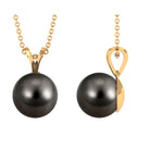 Bead Set Round Tahitian Pearl Solitaire Pendant Tahitian pearl - ( AAA ) - Quality - Arisha Jewels