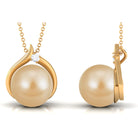 Elegant South Sea Pearl Solitaire Pendant with Diamond South Sea Pearl - ( AAA ) - Quality - Arisha Jewels