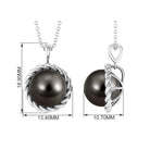 Tahitian Pearl Solitaire Pendant in Twisted Rope Frame Tahitian pearl - ( AAA ) - Quality - Arisha Jewels